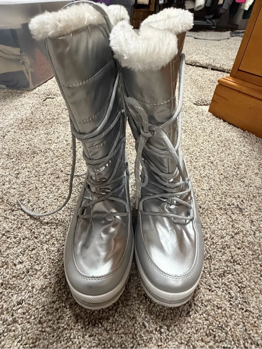 Silver Women's Insulated Winter Boots